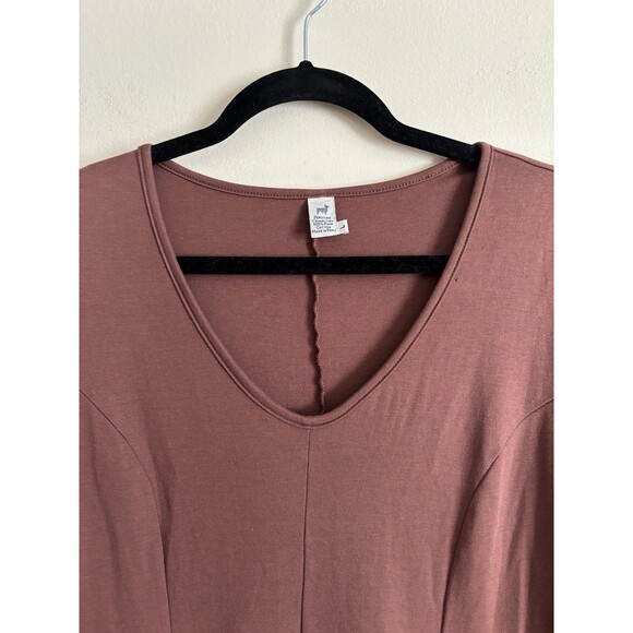 Peruvian Connection LARGE Maxi Long Length Dress V Neck Stretchy Boho‎ Brown - Picture 2 of 6